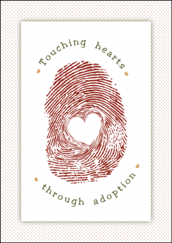 An inexpensive gift from a social worker to an adoptive family. A personalized message can be written on the back.