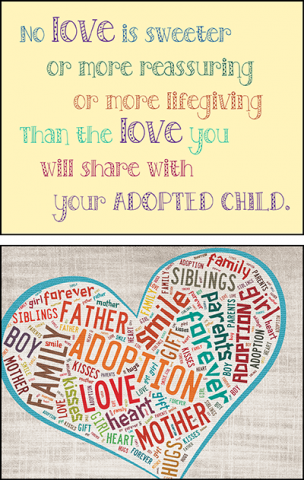 Adoption cards for adoptive parents of older child