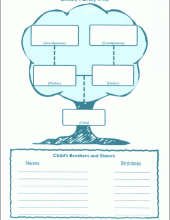 My Family Connections Booklet; biological family tree of child in foster care
