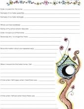 A worksheet from My Growing World life book; records information about the foster home the child moved into